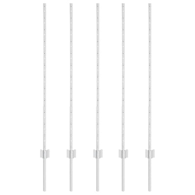 Vidaxl afrasteringspaal 5 pcs zilver 120 cm staal