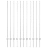 Vidaxl afrasteringspaal 11 pcs zilver 140 cm staal