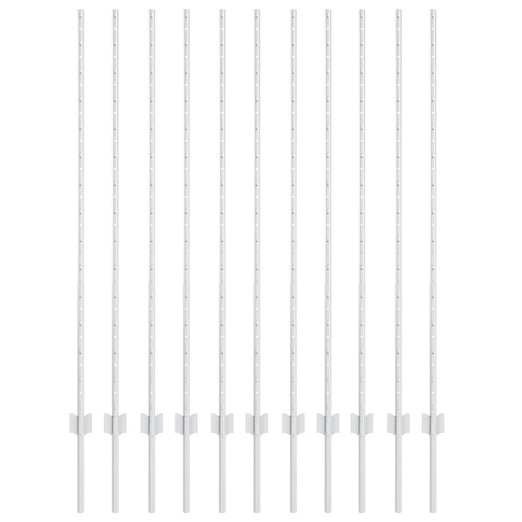 Poste para valla vidaxl 11 piezas plata 140 cm acero