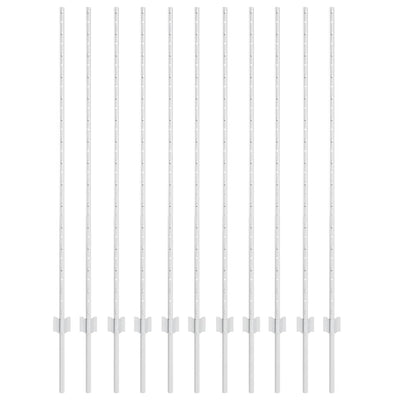 Vidaxl afrasteringspaal 11 pcs zilver 140 cm staal