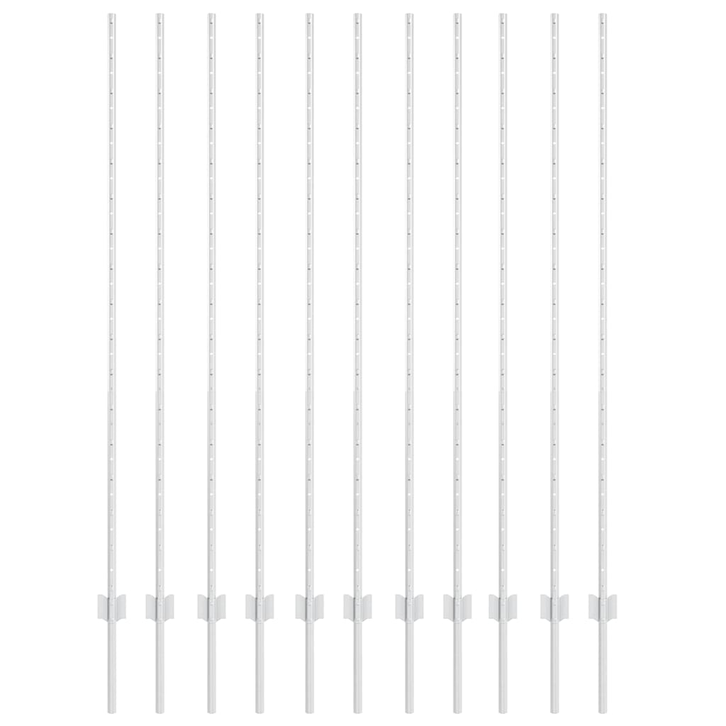Poste para valla vidaxl 11 piezas plata 150 cm acero