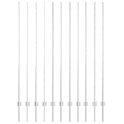Vidaxl afrasteringspaal 11 pcs zilver 160 cm staal