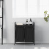 Cesto para la ropa vidaxx 2 compartimentos con estante roble negro