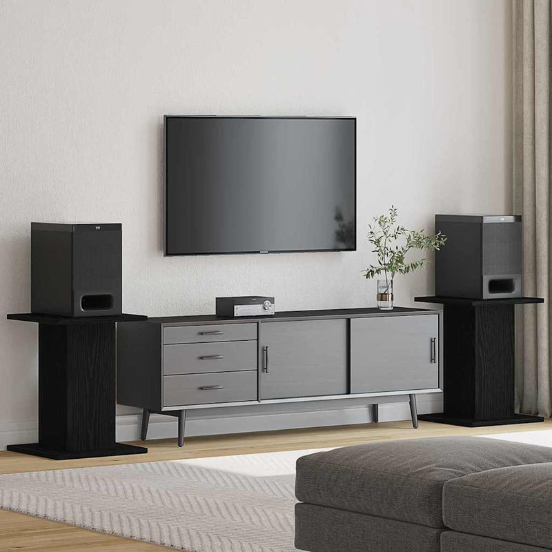 Vidaxl soportes para altavoces 2 piezas roble negro 30 x 30 x 40 cm