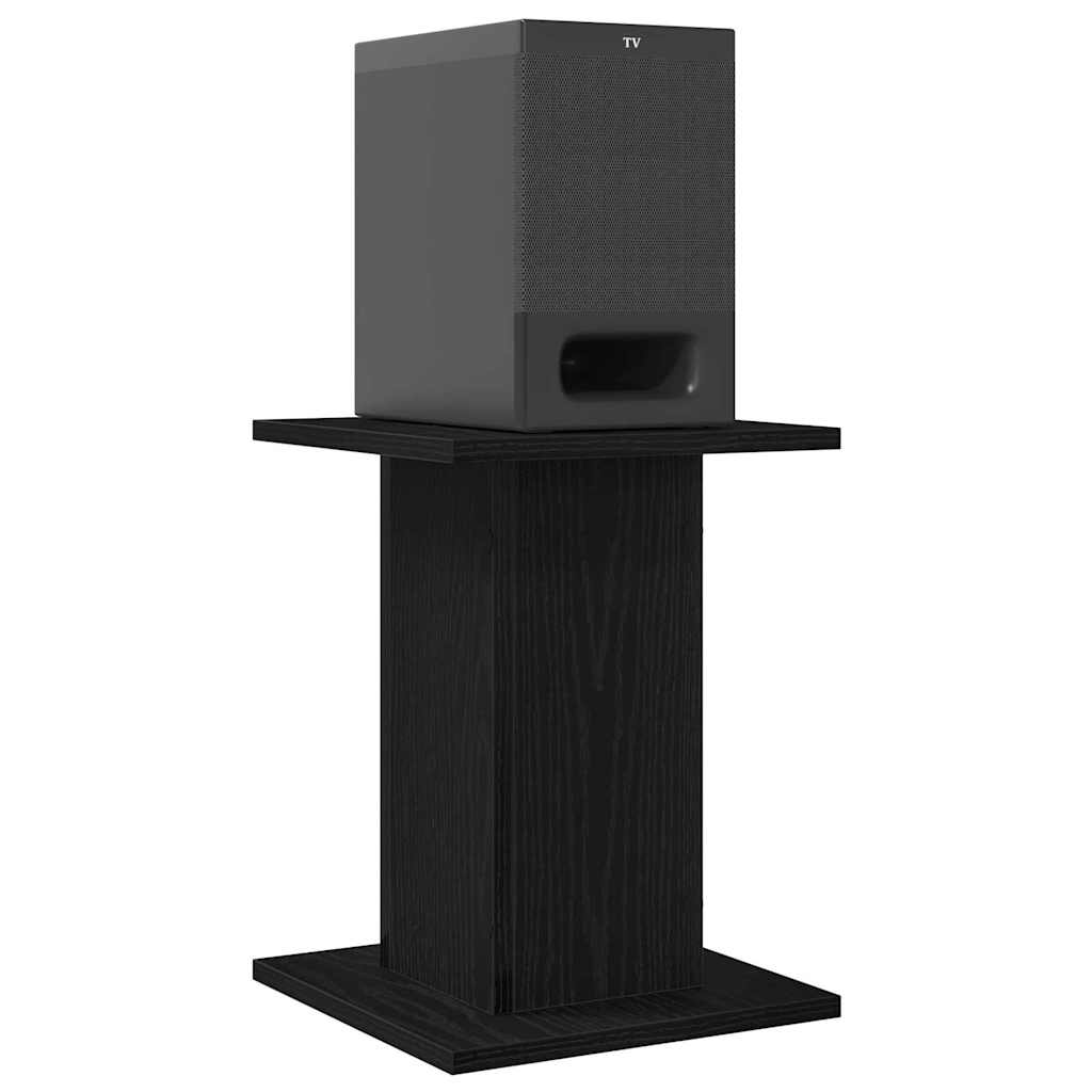 Supporti per altoparlanti Vidaxl 2 pezzi rovere nero 30 x 30 x 40 cm