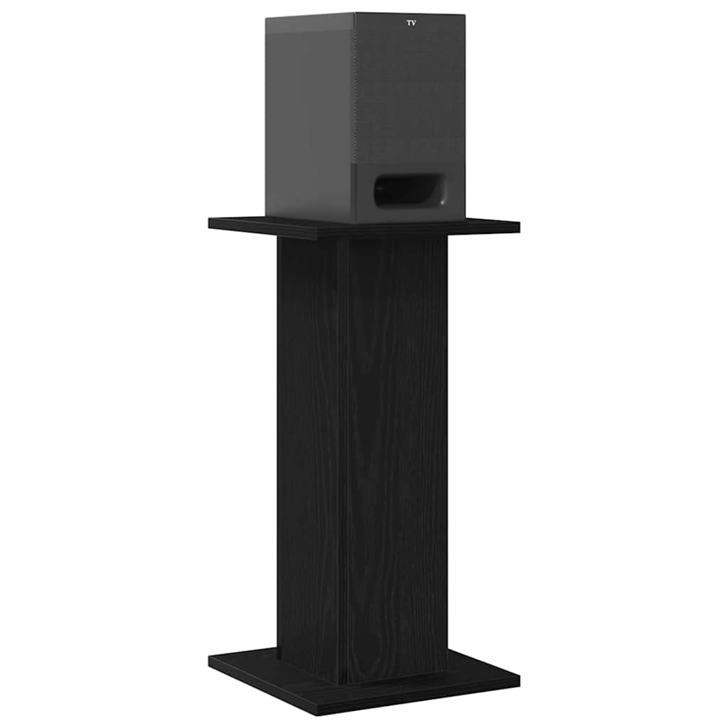 Supporti per altoparlanti Vidaxl 2 pezzi rovere nero 30 x 30 x 60 cm