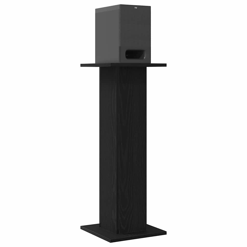 Supporti per altoparlanti Vidaxl 2 pezzi rovere nero 30 x 30 x 80 cm