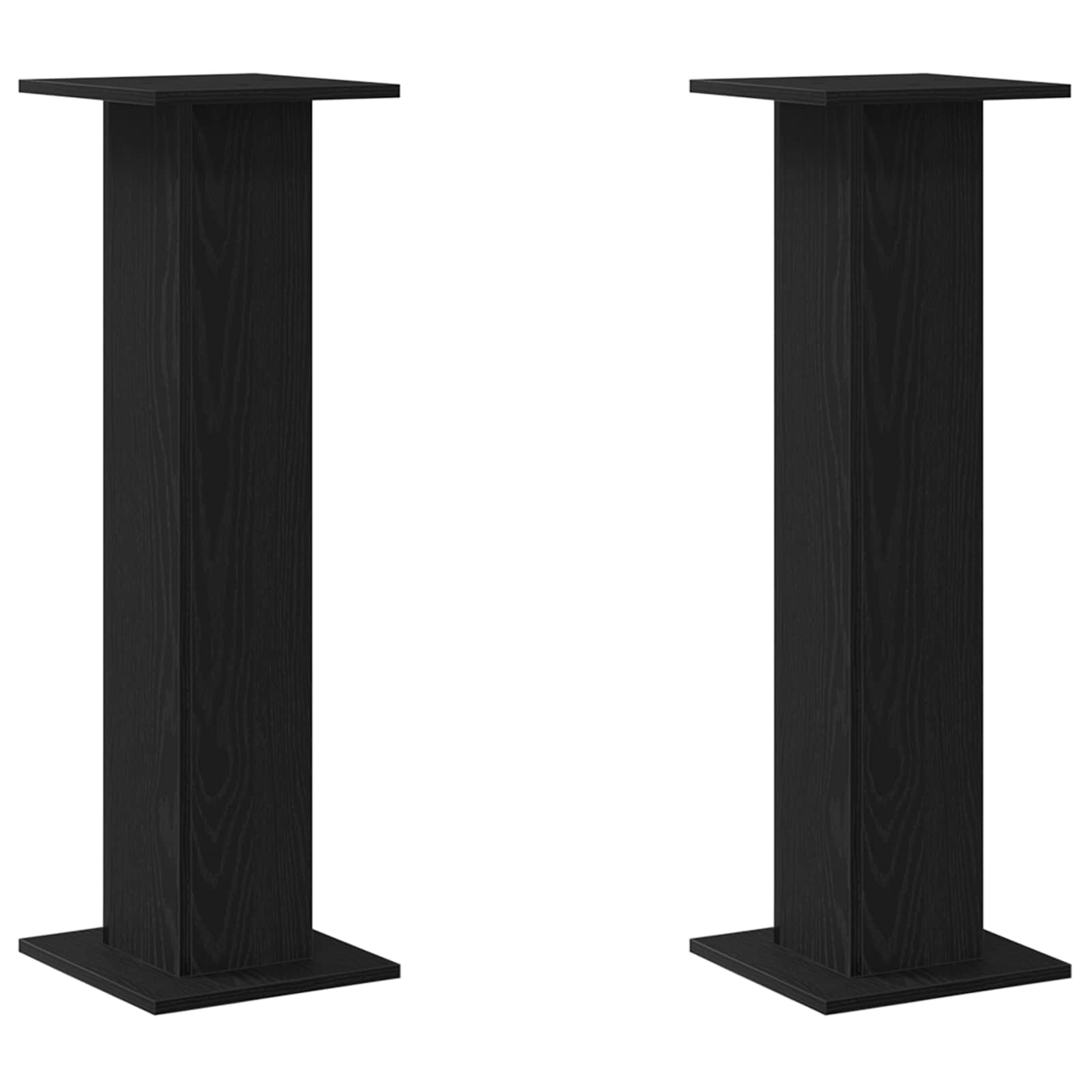 Supporti per altoparlanti Vidaxl 2 pezzi rovere nero 30 x 30 x 95 cm