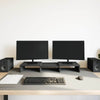 Vidaxx soporte para monitor ajustable roble negro 60x24x10,5 cm madera contrachapada