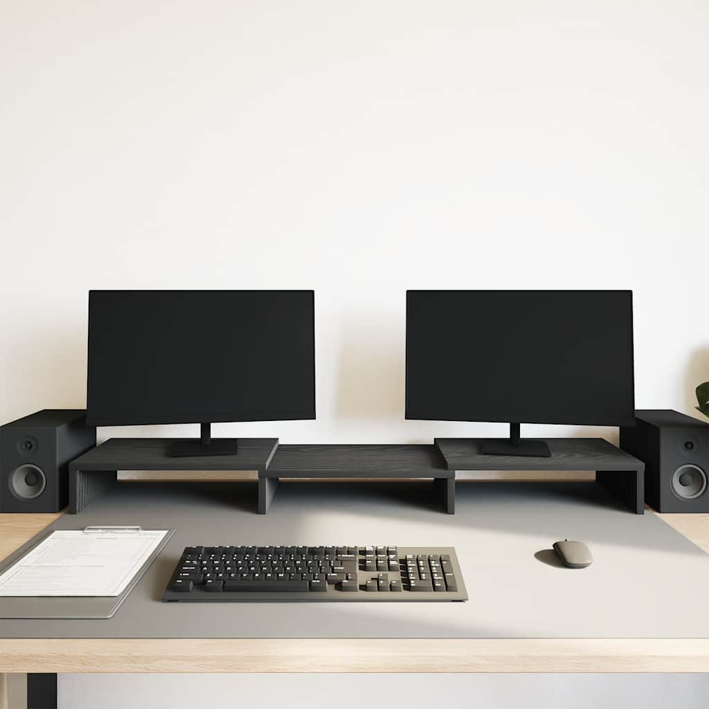Vidaxx supporto per monitor regolabile rovere nero 80x24x10,5 cm