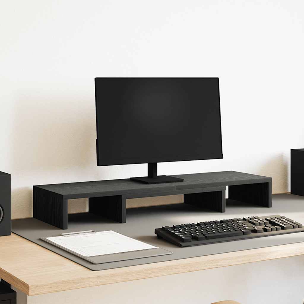 Vidaxx supporto per monitor regolabile rovere nero 80x24x10,5 cm