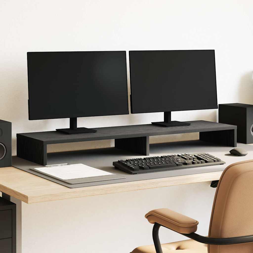 Supporto per monitor Vidaxx rovere nero 100x27x10 cm in derivati del legno