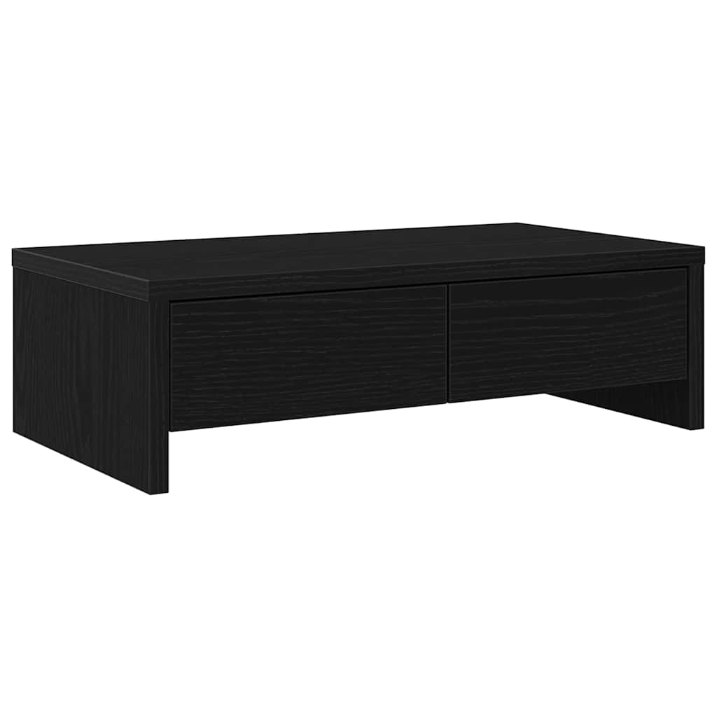 Supporto per monitor Vidaxxl con cassetti, rovere nero, 50x27x15 cm, derivati del legno