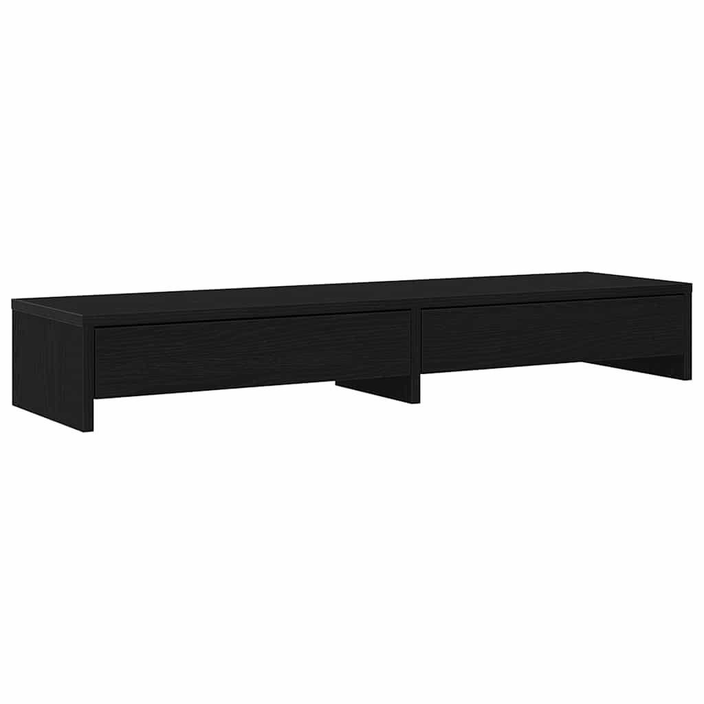 Vidaxxl soporte para monitor con cajones, roble negro, 100 x 27 x 15 cm, madera contrachapada