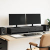 Vidaxxl soporte para monitor con cajones, roble negro, 100 x 27 x 15 cm, madera contrachapada