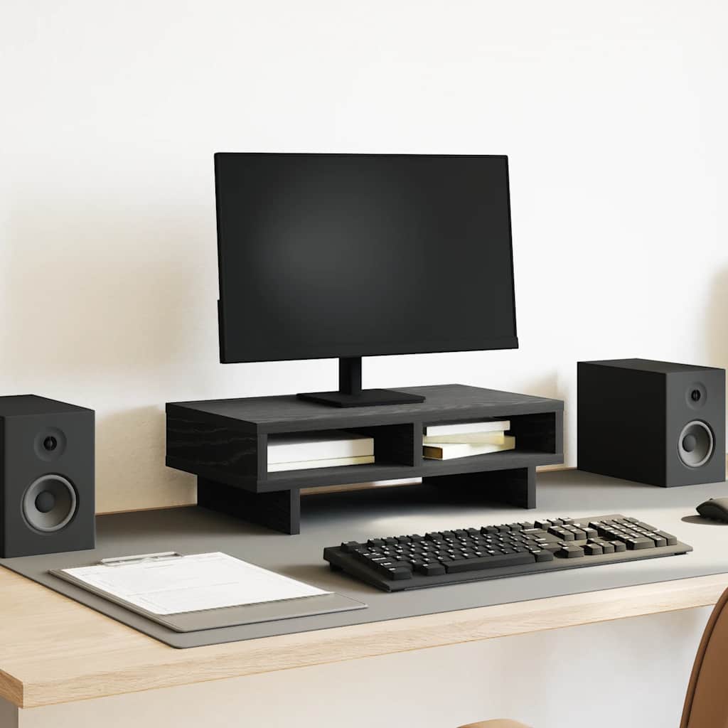Vidaxl monitorstandaard zwart eiken 50x27x15 cm bewerkt hout
