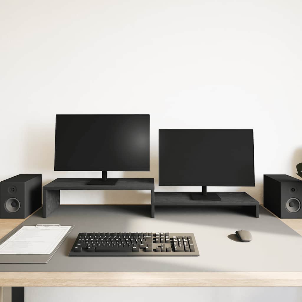 Vidaxl monitorstandaard zwart eiken 54x22x15 cm bewerkt hout