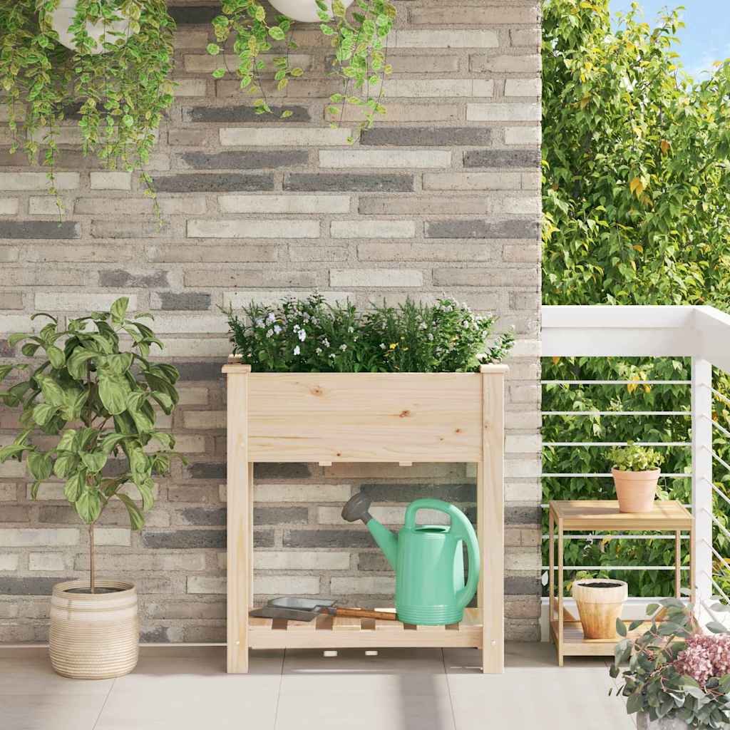 Vaso da fiori da giardino Vidaxxl beige 71 x 37 x 76,5 cm in legno di pino massiccio