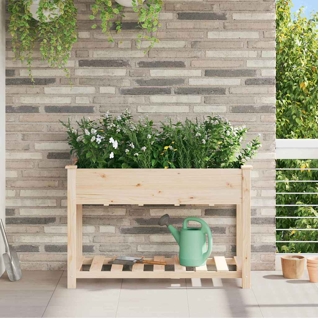 Vaso da fiori da giardino Vidaxxl beige 115 x 59 x 76,5 cm in legno di pino massiccio