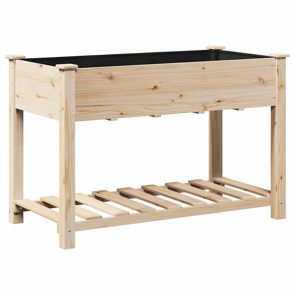 Vidaxxl macetero de jardín beige 115 x 59 x 76,5 cm madera maciza de pino