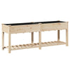 Vidaxxl macetero de jardín beige 203 x 53 x 76,5 cm madera maciza de pino