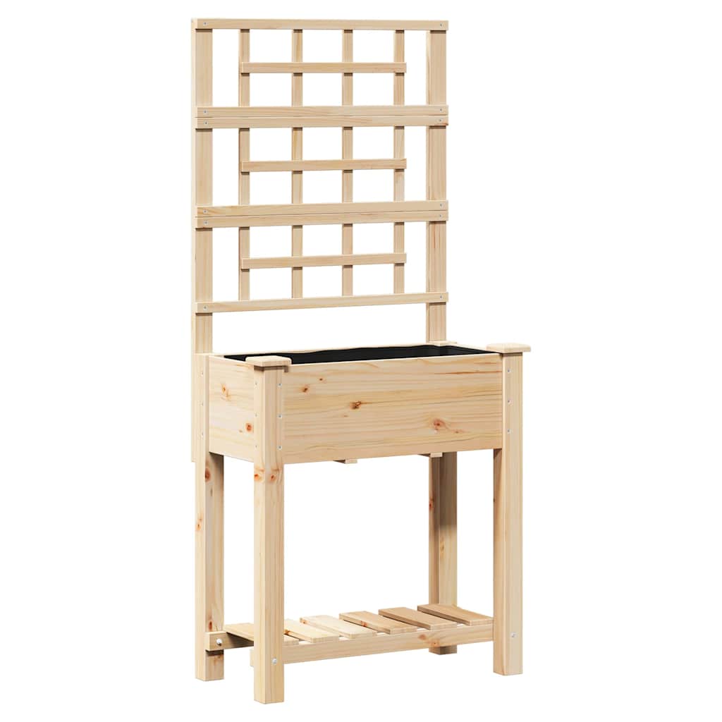 Vidaxl macetero de jardín beige 71 x 38 x 152 cm madera maciza de pino