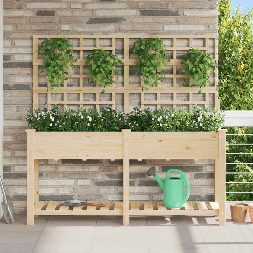 Vaso da fiori da giardino Vidaxxl beige 161 x 46 x 152,5 cm in legno di pino massiccio