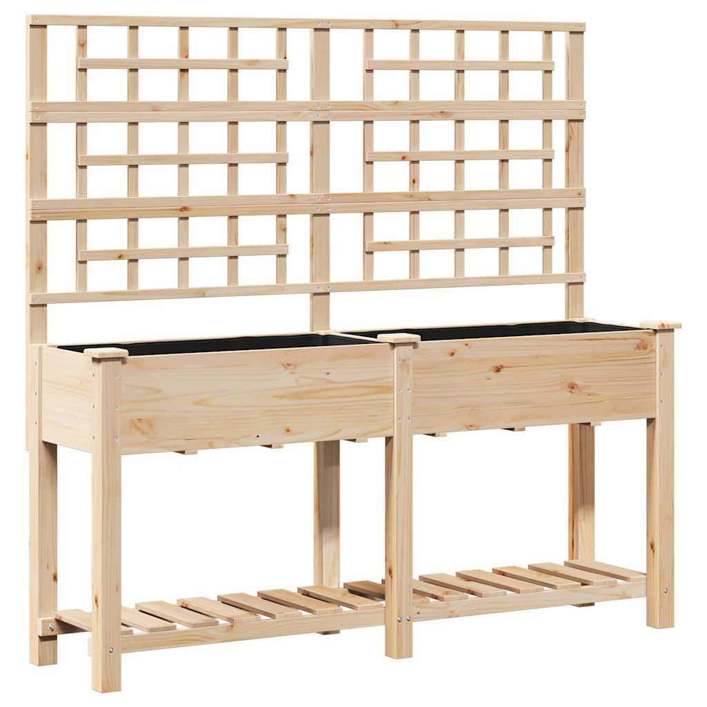 Vidaxxl macetero de jardín beige 161 x 46 x 152,5 cm madera maciza de pino