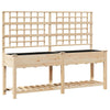 Vidaxxl macetero de jardín beige 203,5 x 54 x 152,5 cm madera maciza de pino