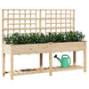 Vidaxxl macetero de jardín beige 203,5 x 54 x 152,5 cm madera maciza de pino