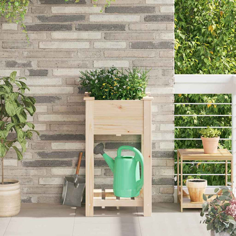 Vidaxxl macetero de jardín beige 45 x 45 x 76,5 cm madera maciza de pino