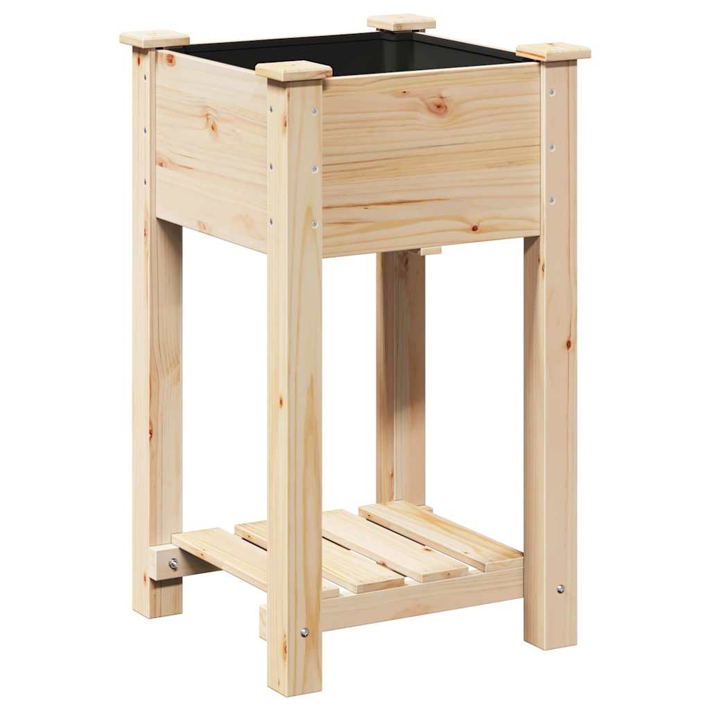 Vidaxxl macetero de jardín beige 45 x 45 x 76,5 cm madera maciza de pino