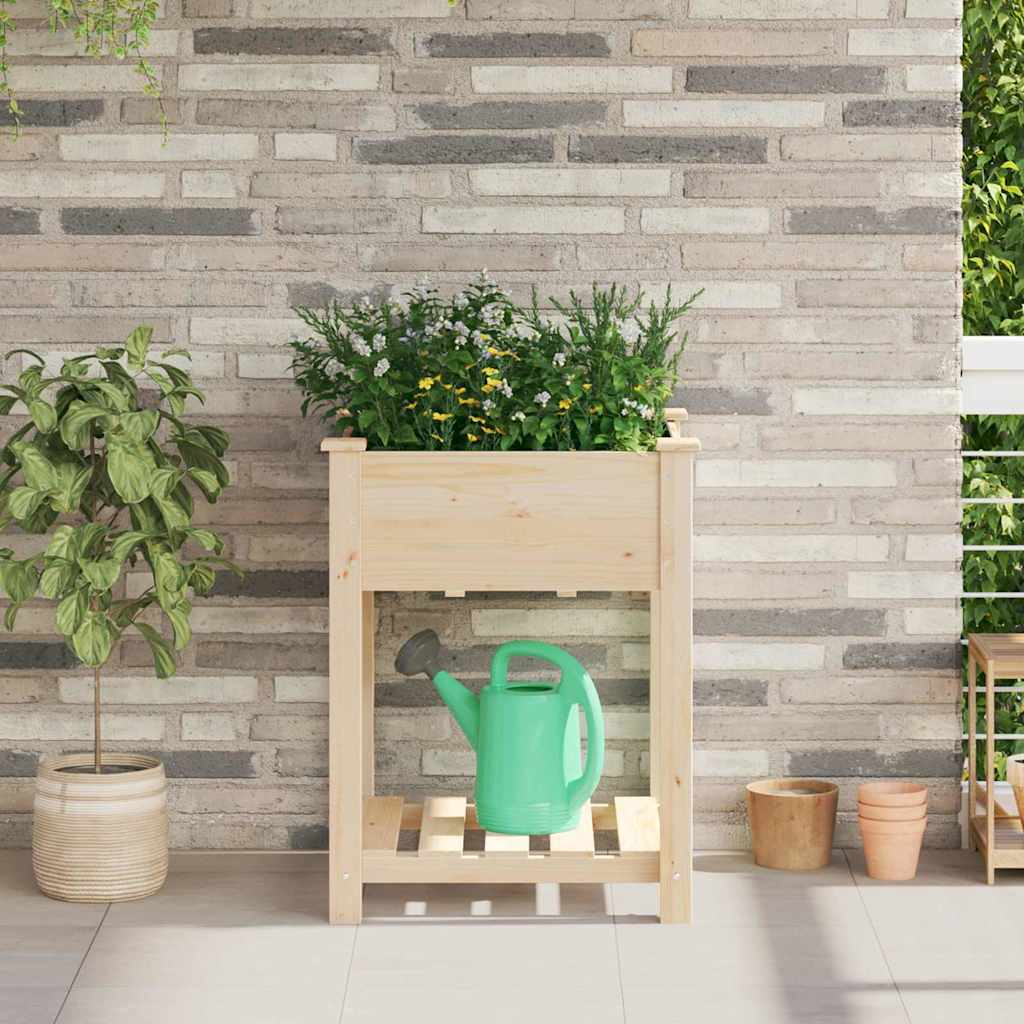 Vaso da fiori da giardino Vidaxxl beige 60,5 x 60 x 76,5 cm in legno di pino massiccio
