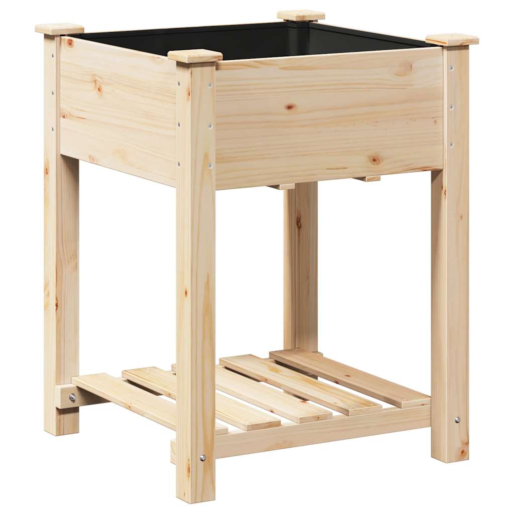 Vidaxxl macetero de jardín beige 60,5 x 60 x 76,5 cm madera maciza de pino
