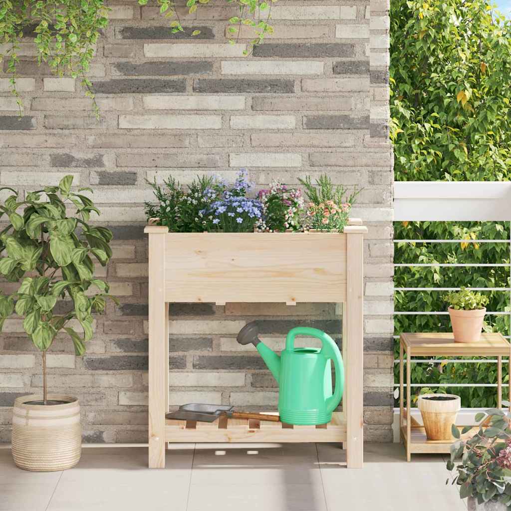 Vidaxxl macetero de jardín beige 71 x 37 x 76,5 cm madera maciza de pino