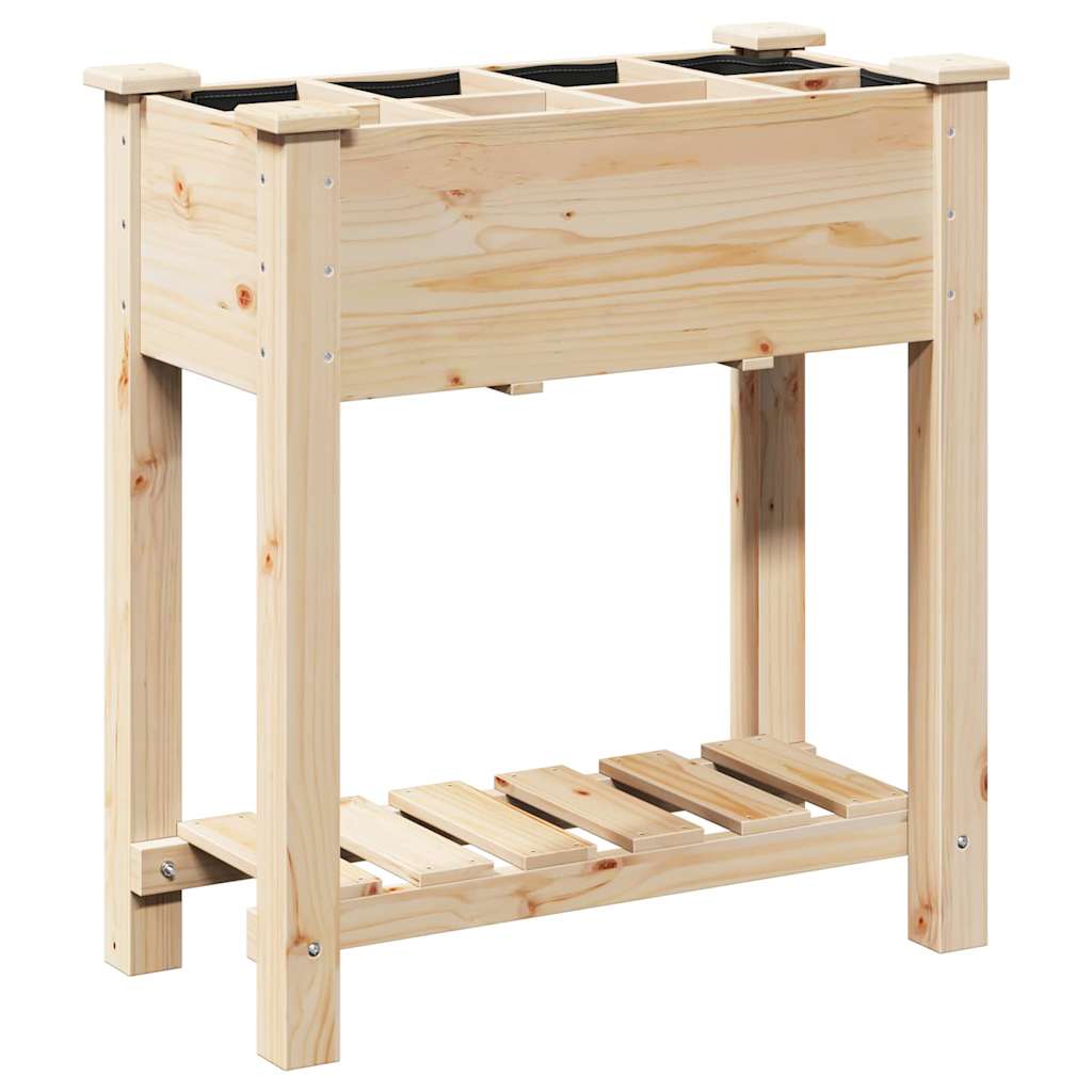 Vidaxxl macetero de jardín beige 71 x 37 x 76,5 cm madera maciza de pino