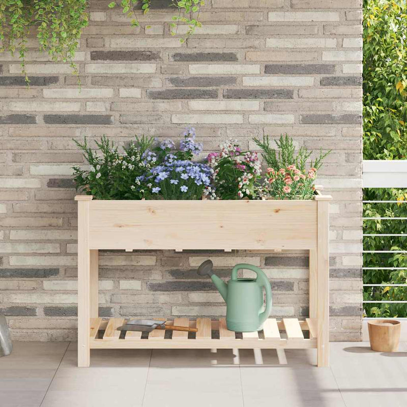 Vidaxxl macetero de jardín beige 115 x 59 x 76,5 cm madera maciza de pino