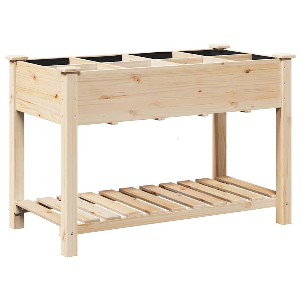 Vidaxxl macetero de jardín beige 115 x 59 x 76,5 cm madera maciza de pino