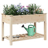 Vidaxxl macetero de jardín beige 115 x 59 x 76,5 cm madera maciza de pino