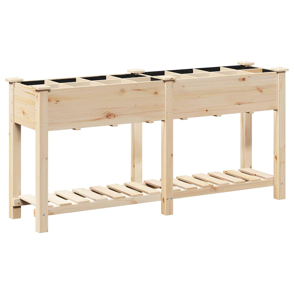 Vidaxl macetero de jardín beige 161,5 x 45 x 76,5 cm madera maciza de pino