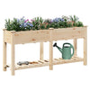 Vidaxl macetero de jardín beige 161,5 x 45 x 76,5 cm madera maciza de pino