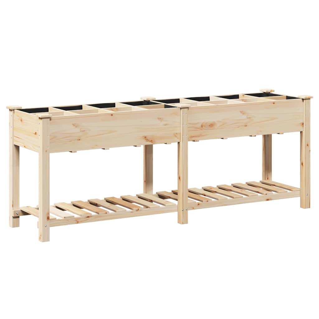 Vidaxxl macetero de jardín beige 203,5 x 53 x 76,5 cm madera maciza de pino