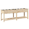 Vidaxxl macetero de jardín beige 203,5 x 53 x 76,5 cm madera maciza de pino