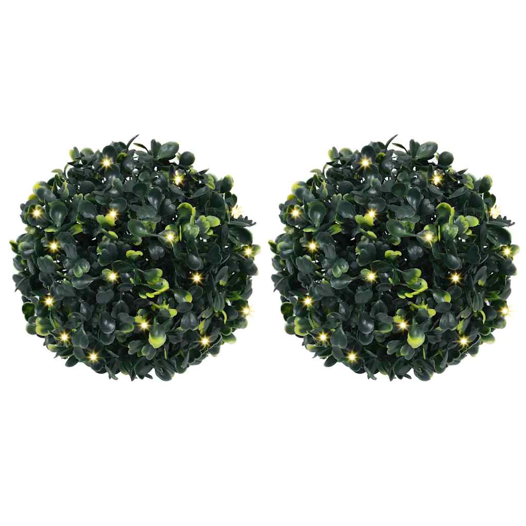 Vidaxx bolas de boj artificiales con iluminación LED 2 piezas 22 cm verde