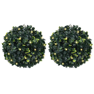 Vidaxl kunstbuxusballen met led-verlichting 2 st 22 cm groen