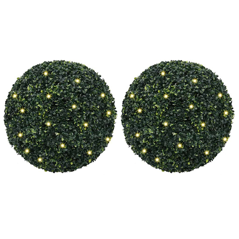 Vidaxx bolas de boj artificiales con iluminación LED 2 piezas 52 cm verde