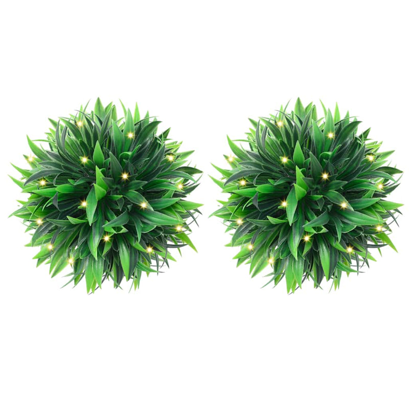 Vidaxx bolas de boj artificiales con iluminación LED 2 piezas 20 cm verde