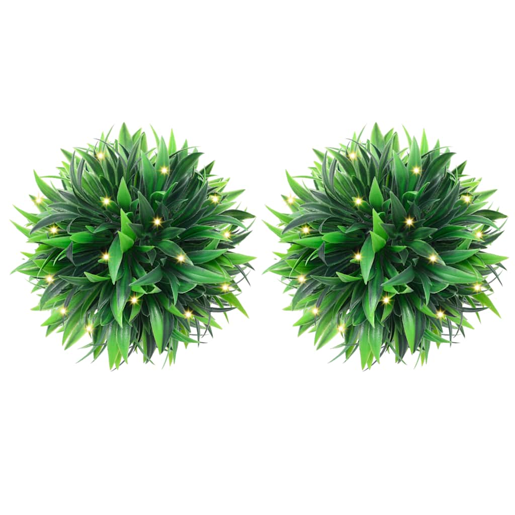 Vidaxx bolas de boj artificiales con iluminación LED 2 piezas 20 cm verde