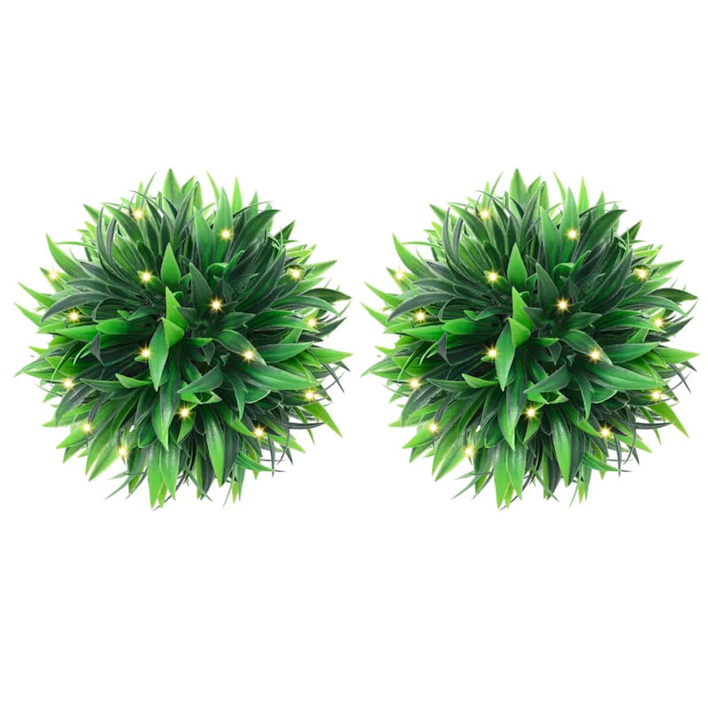 Vidaxx bolas de boj artificiales con iluminación LED 2 piezas 30 cm verde