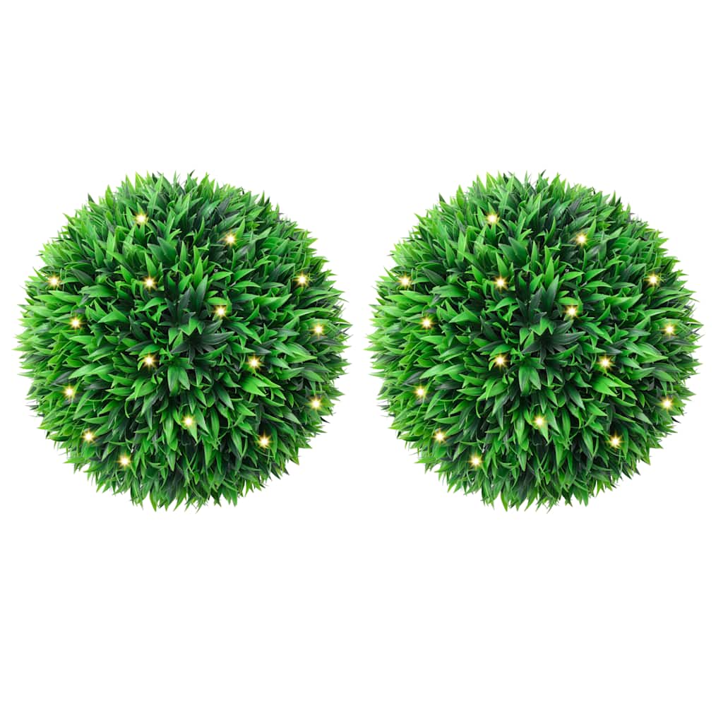 Vidaxx bolas de boj artificiales con iluminación LED 2 piezas 47 cm verde